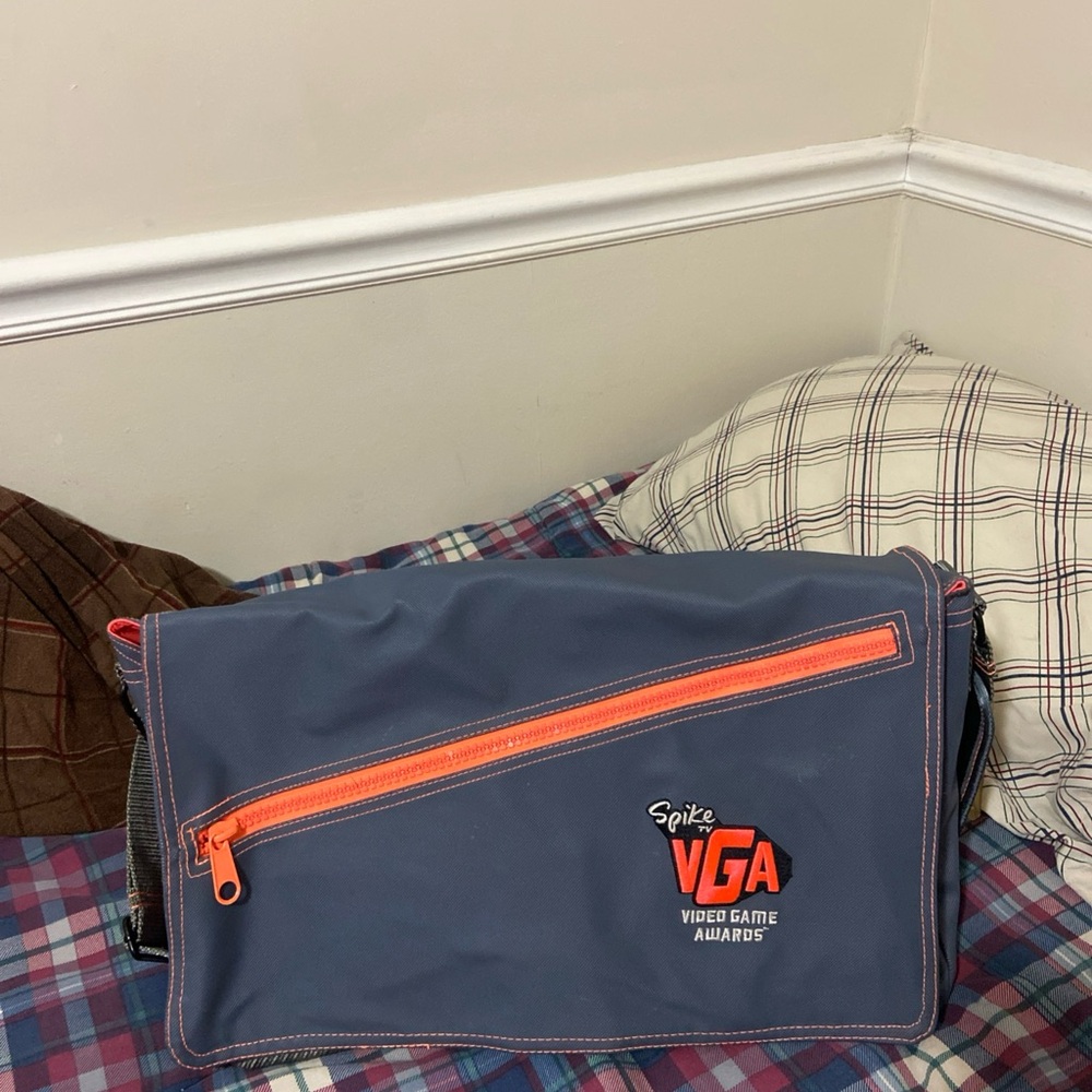 Gray and Orange Messenger Bag